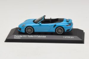 Porsche 911 991.1 Turbo S Cabriolet Bleu Minichamps 1:43 410067182 Métal