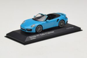 Porsche 911 991.1 Turbo S Cabriolet Bleu Minichamps 1:43 410067182 Métal — image 2 sur 5