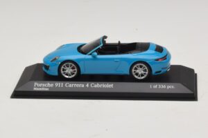 Porsche 911 991.2 Carrera 4 Cabriolet Bleu Minichamps 1:43 410067232 Métal