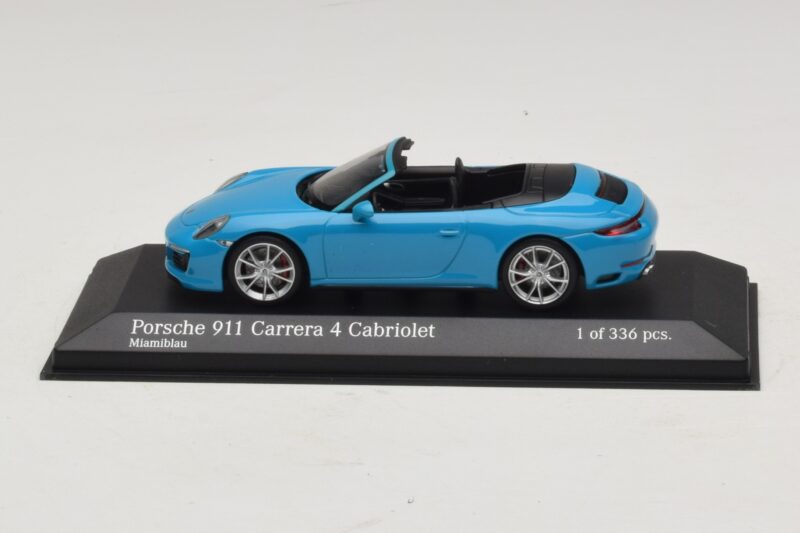 Porsche 911 991.2 Carrera 4 Cabriolet Bleu Minichamps 1:43 410067232 Métal