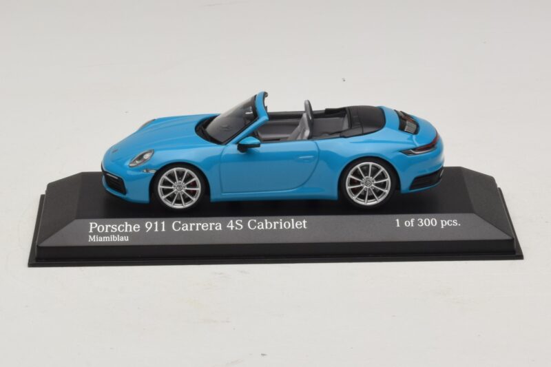 Porsche 911 992 Carrera 4S Cabriolet Bleu Minichamps 1:43 410069332 Métal